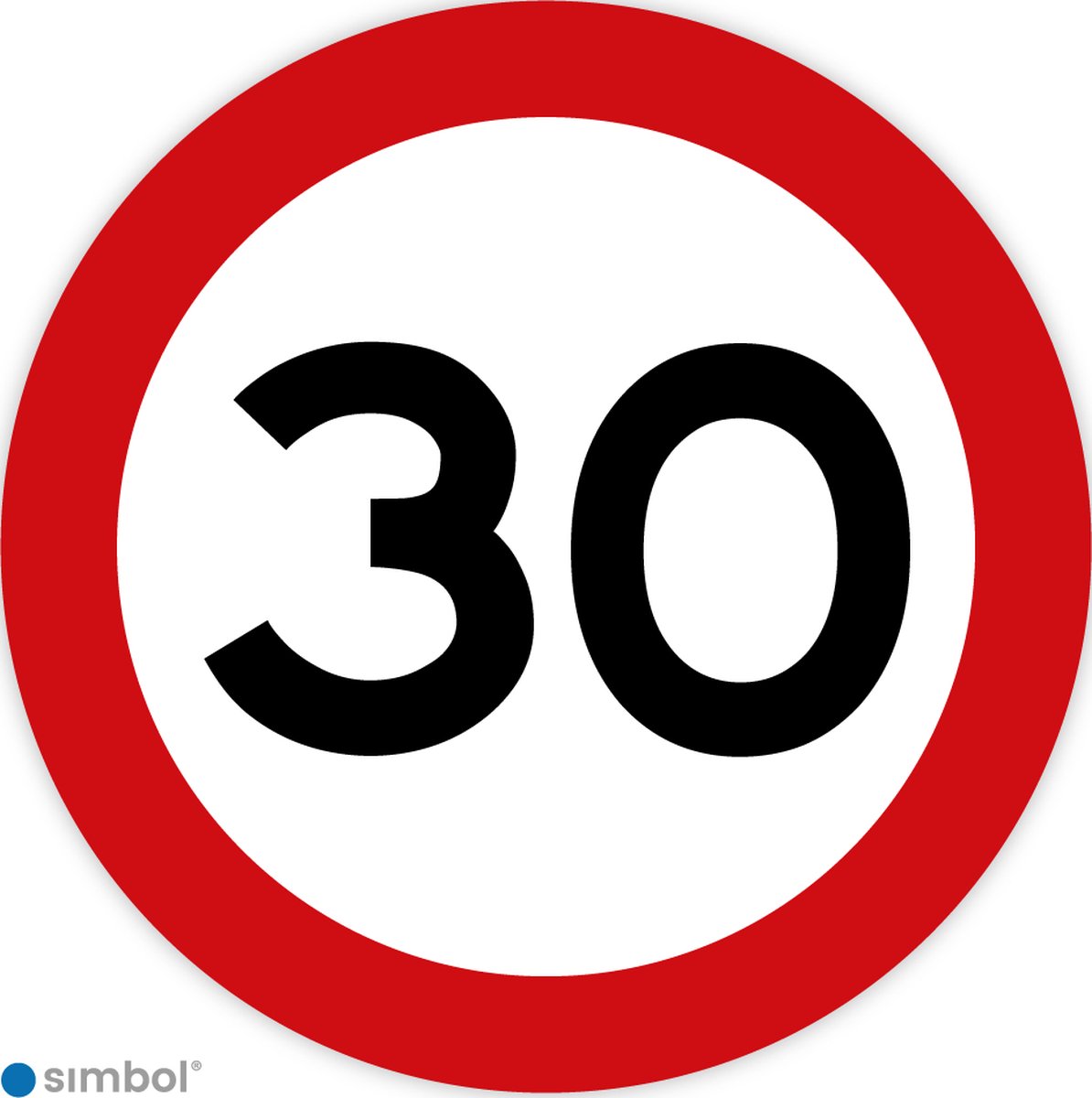 Simbol - Stickers 30 km - Maximaal 30 km/u - Duurzame Kwaliteit - Formaat ø 5 cm.