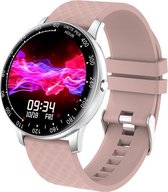 Tijdspeeltgeenrol smartwatch LD16 ROZE - Stappenteller - Hartslagmeter - Bloeddrukmeter - Bluetooth - Waterdicht - Gezond - Fitness - 2020 model -