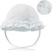 SOFT TOUCH Baby zonnehoedje kleur wit met kant maat 12-24 maanden hoofdomtrek 50-52 cm