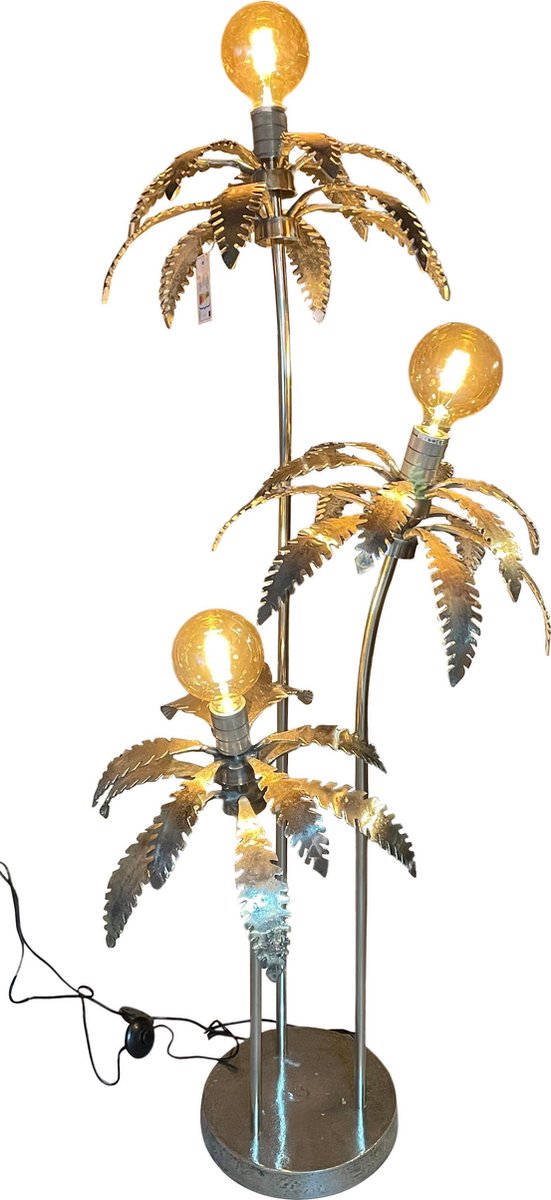 Mbc Living - Palm 3 lichts - Staande lamp - ruw nikkel - 175cm hoog