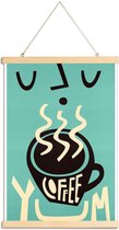 JUNIQE - Posterhanger Yum Coffee -20x30 /Turkoois