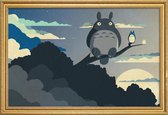 JUNIQE - Poster met houten lijst My Neighbor Totoro -20x30 /Blauw &