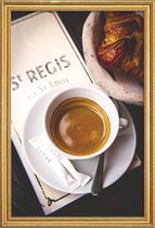 JUNIQE - Poster met houten lijst Café -20x30 /Bruin & Wit