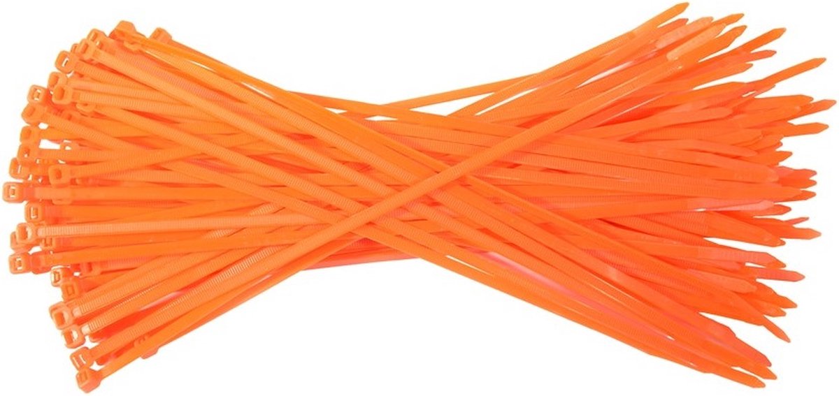 Kabelbinders 4,8 x 300 mm. oranje - zak 100 stuks