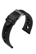 EULIT horlogeband - leer - 18 mm - grijs - metalen gesp
