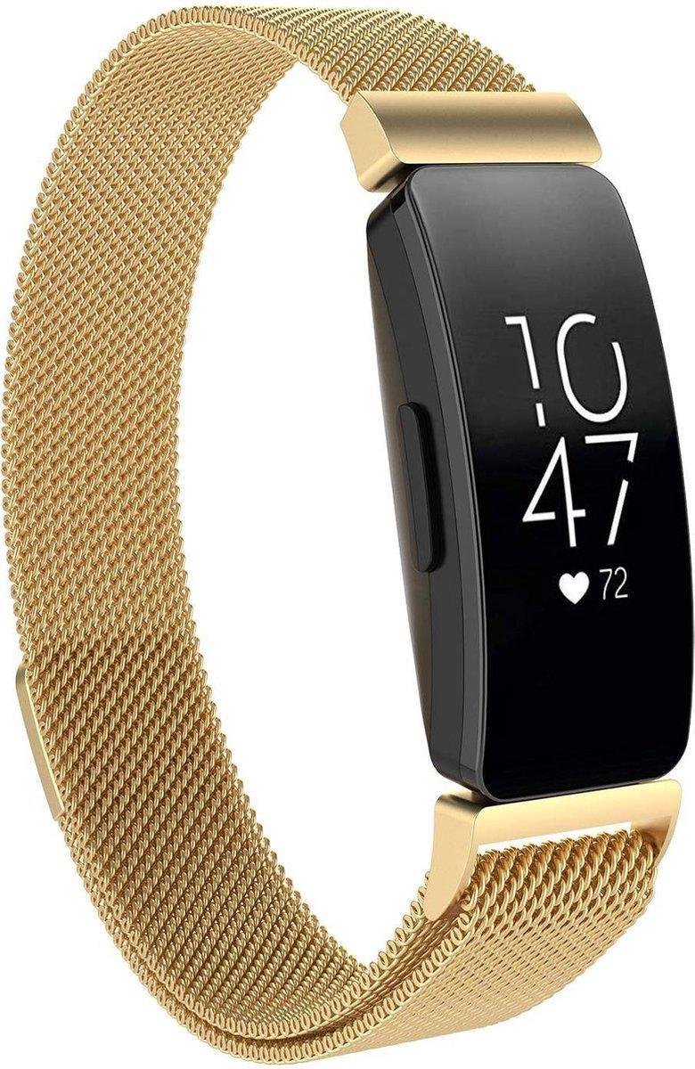 YPCd® Fitbit Inspire HR bandje - Goud - Milanees Roestvrij Staal - Large