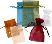 Organza zakjes, diverse kleuren, 10x15 cm, 30 stuk