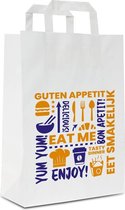 Take-away tassen 18+8x22cm Wit (250 st.)