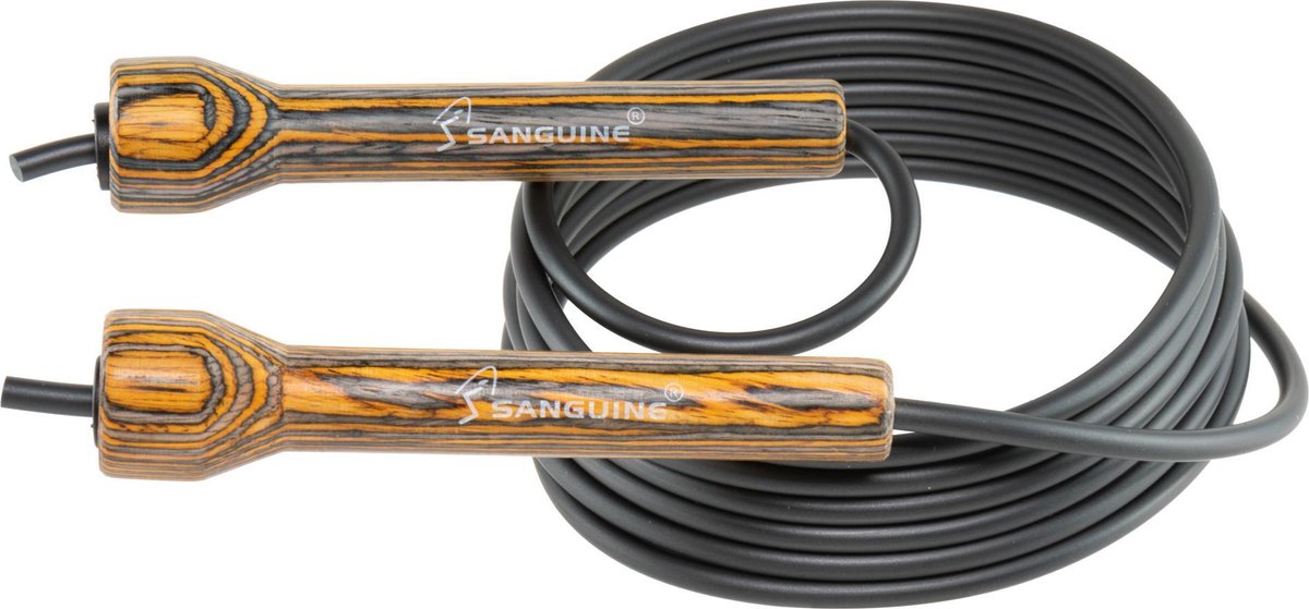 Sanguine Speed Rope Gelakt hout - Metallic Black - 305cm/⌀5mm/140gr - springtouw