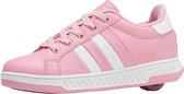 Breezy Rollers Rolschoenen Kindersneakers Schoenen met Wieltjes - Roze Wit - Maat 39