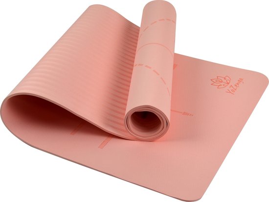 Assert uitlaat In tegenspraak YoZenga Yoga mat | Sportmat | Fitnessmat | TPE | Ohm Salmon pink |  cadeautip! | bol.com
