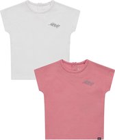 Koko Noko BIO Basics (2pack) Shirts NOEMI Wit en Roze - Maat 98/104