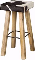 Tower Living Barkruk 75 cm Zwart Hout Vierkant