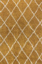 Aledin Carpets Ica - Hoogpolig - Vloerkleed - 160x230 cm - Geel - Shaggy - Tapijten woonkamer