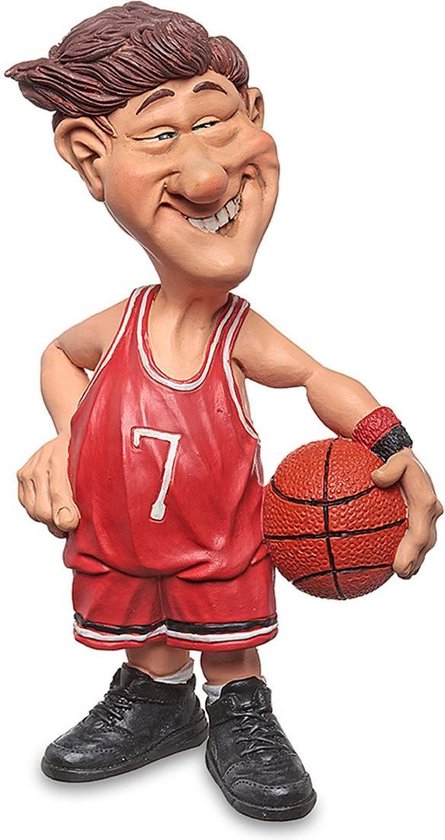 Grappig sport beeldje basketballer - de komische wereld van karikatuur beeldjes – komische beeldjes – geschenk voor – cadeau -gift -verjaardag cadeau