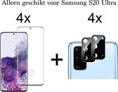 Beschermglas Samsung S20 Ultra Screenprotector Full 4 stuks - Samsung Galaxy S20 Ultra Screenprotector - Samsung S20 Ultra Screen Protector Camera - 4 stuks