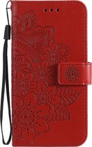 Oppo A74 5G Hoesje - Mobigear - Mandala Serie - Kunstlederen Bookcase - Rood - Hoesje Geschikt Voor Oppo A74 5G