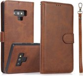 Voor Samsung Galaxy Note9 Kalf Textuur 2 in 1 Afneembare Magnetische Achterkant Horizontale Flip Lederen Case met Houder & Kaartsleuven & Portemonnee & Fotolijst (Bruin)