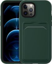 Tweekleurige TPU + pc-beschermhoes met kaartsleuf voor iPhone 11 Pro Max (groen + zwart frame)