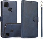 Voor Geschikt voor Xiaomi Redmi 9C Kalf Textuur 2 in 1 Afneembare Magnetische Achterkant Horizontale Flip Lederen Case met Houder & Kaartsleuven & Portemonnee & Fotolijst (Blauw)