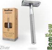 Metalen Veiligheidsscheermes | Zilver | Nat Scheren voor Mannen & Vrouwen | Geschikt voor Alle Double Edge Mesjes | Safety Razor | Metalen Scheermes | Bambaw