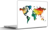 Laptop sticker - 11.6 inch - Wereldkaart - Waterverf - Groen - 30x21cm - Laptopstickers - Laptop skin - Cover