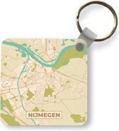 Sleutelhanger - Stadskaart - Nijmegen - Vintage - Plastic - Plattegrond