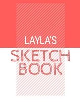 Layla's Sketchbook: Personalized red sketchbook with name