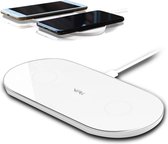 VRi X2 draadloze oplader wit – 10W snelladen van twee telefoons tegelijk - wireless charger voor o.a. iPhone, Samsung, OPPO, OnePlus, Huawei, LG en Sony.