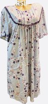 Dames nachthemd korte mouw met bloemenprint XL 42-46 grijs/paars