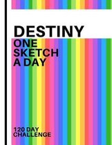 Destiny: Personalized colorful rainbow sketchbook with name