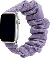 Scrunchie bandje compatibel met Apple Watch 49/45/44/42 mm, Druifpaars/Paars, polsmaat S/M