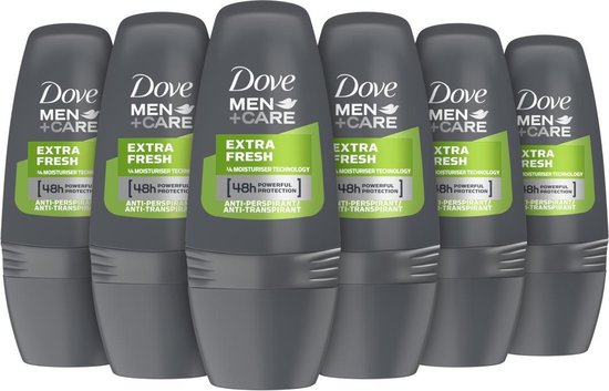 Dove Men+Care Extra Fresh Anti-Transpirant Deodorant Roller 6 x 50 ml Voordeelverpakking