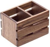 Krat 2 Compartimenten - 16X11X11 cm - Acacia