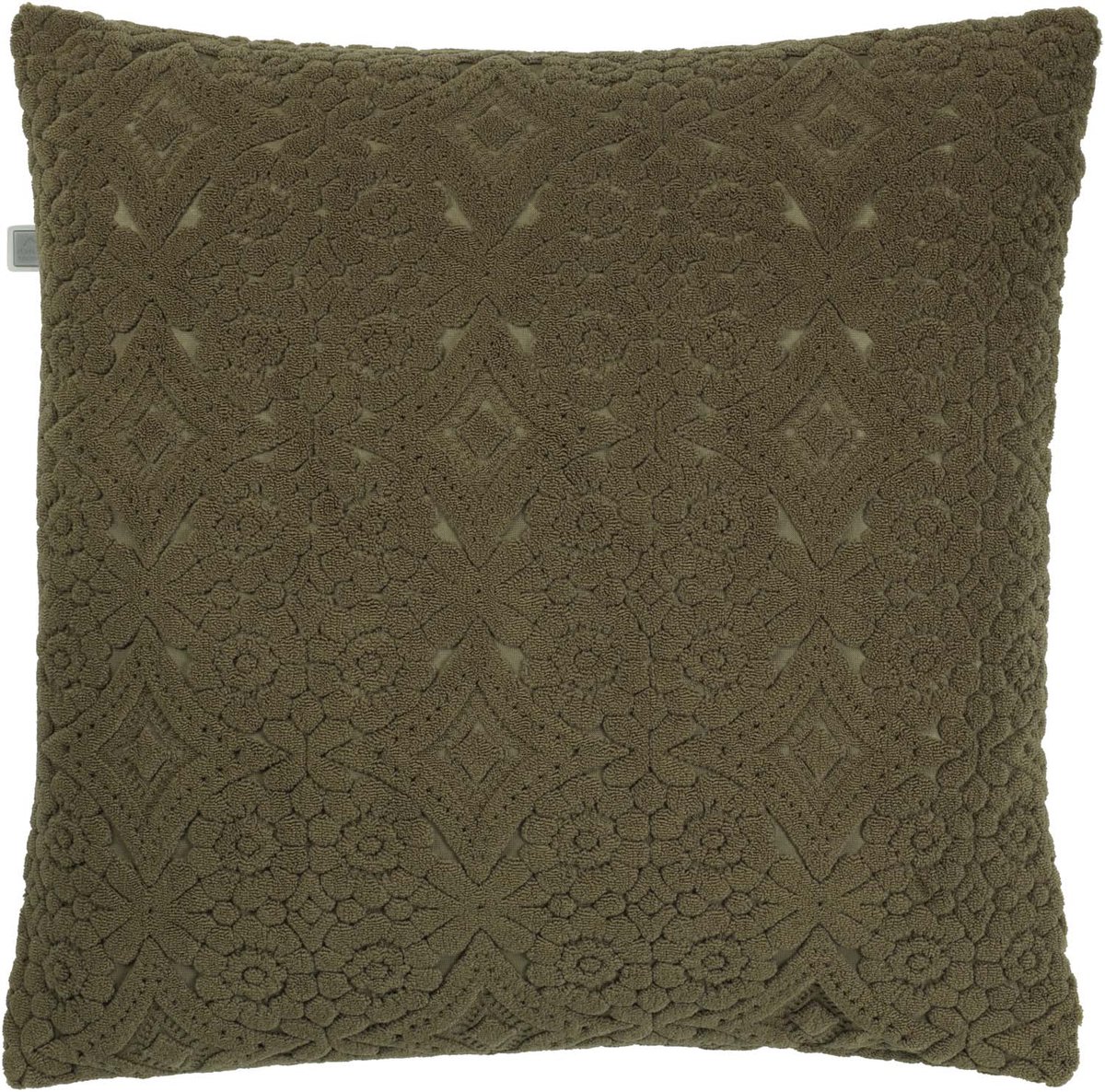 Dutch Decor BABET - Sierkussen olijf 45x45 cm - groen - Inclusief binnenkussen