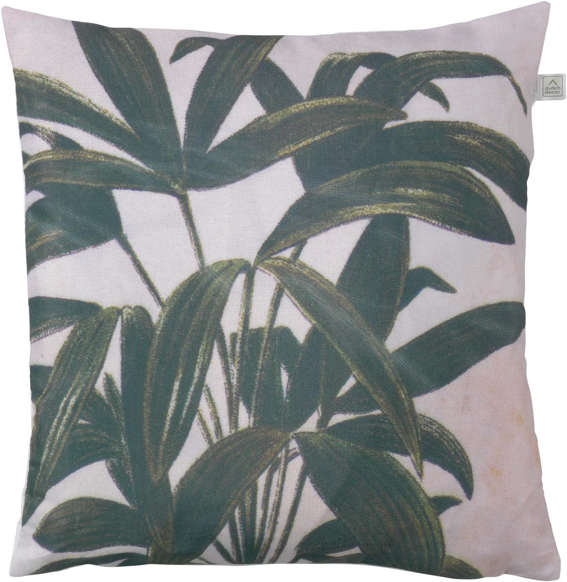 Dutch Decor LUNA - Sierkussen 45x45 - wit / beige - botanisch - Inclusief binnenkussen Ivoor