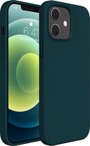 Solid hoesje Soft Touch Liquid Silicone Flexible TPU Cover Geschikt voor: iPhone 12 Mini - - groen