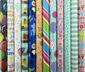 Assortiment luxe cadeaupapier inpakpapier voor kinderen CH1 - 70 cm x 2 meter per rol - 5 rollen