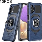 Voor Samsung Galaxy A32 5G 10 PCS Union Armor Magnetische PC + TPU Shockproof Case met 360 Graden Rotatie Ring Houder (Blauw)