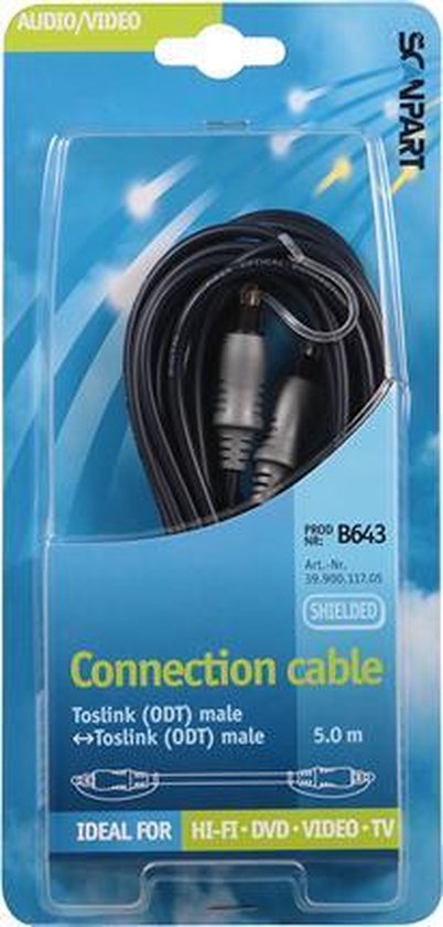 Scanpart digitale optische kabel 5 meter - Voor soundbar en interactieve TV  - Toslink... | bol.com