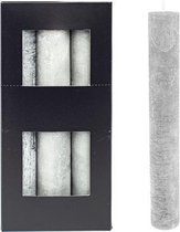 Home Society kaarsen XL Extra dik 3.4 cm x 25 cm | Grijs | 9 stuks | Extra lange brandtijd 24 uur