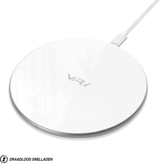 VRi X1 draadloze oplader wit - snellader - Wireless charger voor o.a.  iPhone, Samsung,... | bol.com