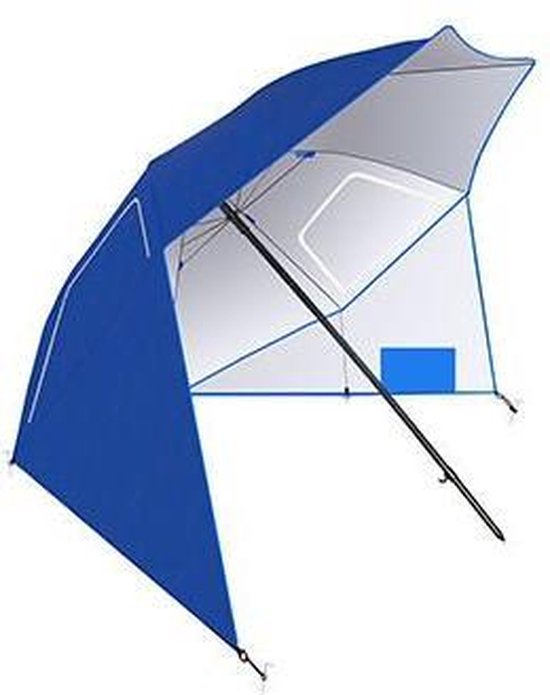 Strand Parasol - 2 in 1 - Beach Umbrella - Wind Protectie | bol.com