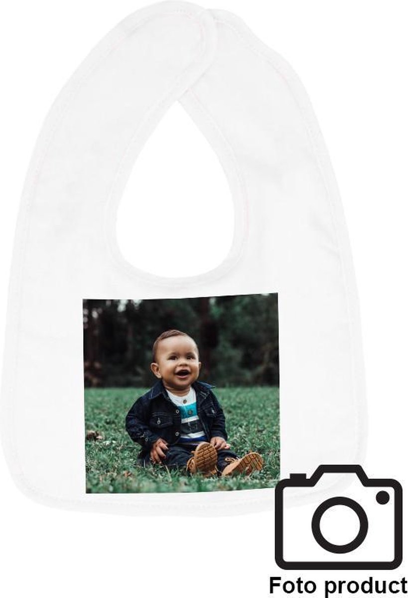 Goedkoopste Hospitrix Slabbetje met EIGEN FOTO Opdruk - Het cadeau voor zwangerschap - Baby Kwijldoek - Kwijllap - Morslap - Bavette