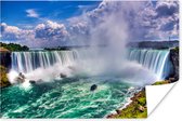Poster Kleurrijke panorama van de Niagarawatervallen - 180x120 cm XXL