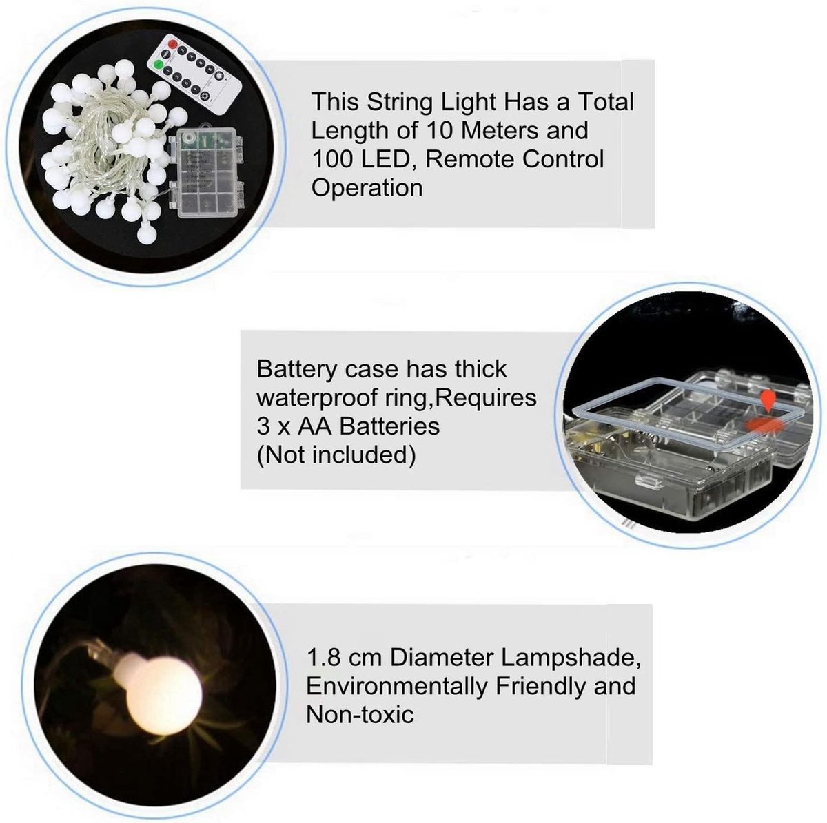 lichtsnoer - slinger lampjes - 10 meter - 100 kleine LED lampjes slinger -  met TIMER