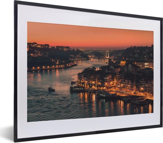Affiche avec cadre Sunset - Porto - Portugal - 40x30 cm | bol.com