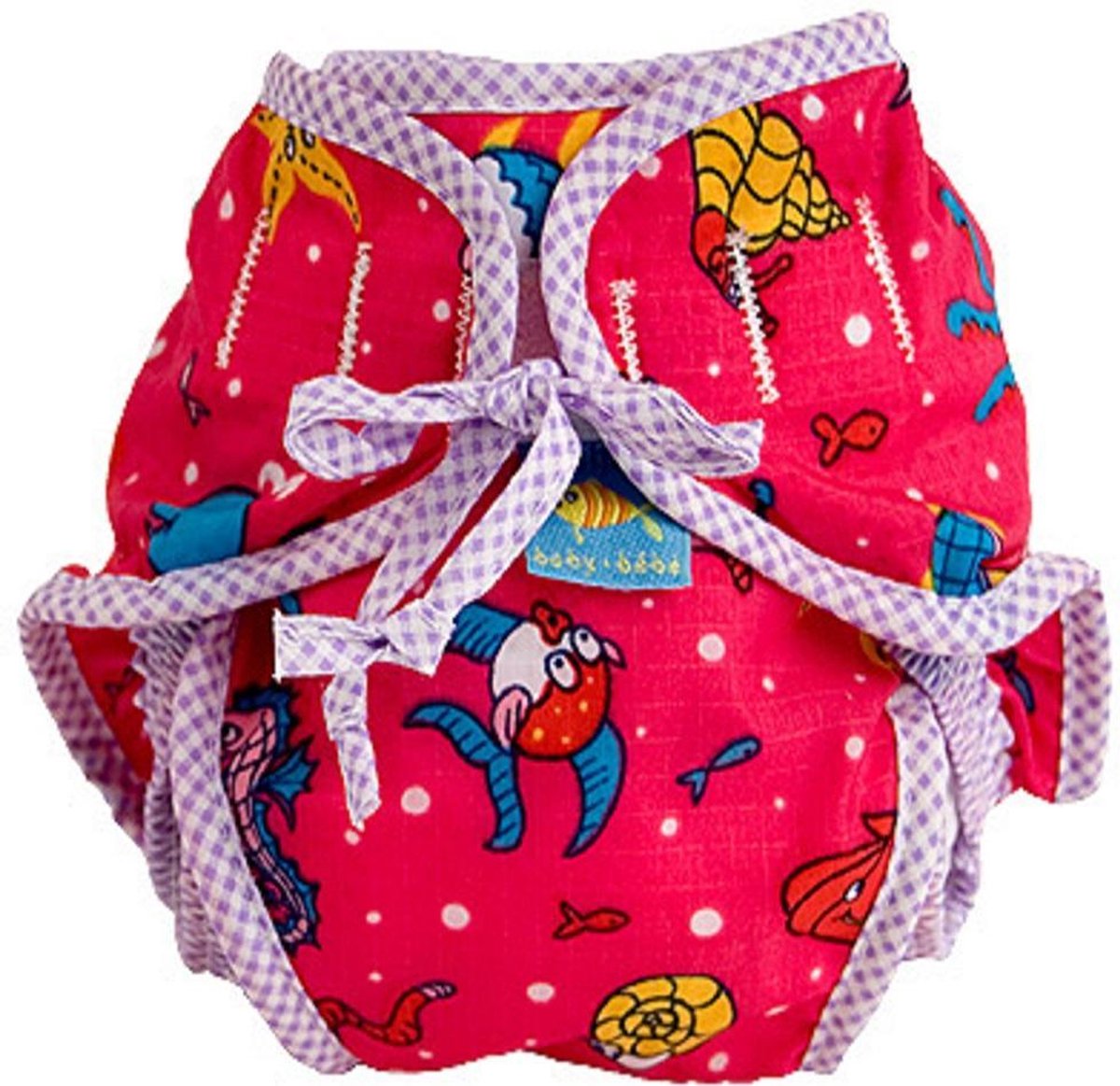 Goedkoopste Kushies - luier - wasbare zwemluier - zwembroekje - maat 3 - 6/10 kg - Roze - visjes