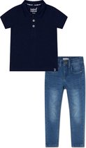 Koko Noko BIO Basics Set(2delig) Jeans NOVAN en Polo Navy - Maat 134/140