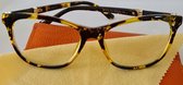 Leesbril +1.0 / donkerrode halfbril van metalen frame / metalen veerscharnier / bril op sterkte +1,0 / unisex leesbril met brillenkoker en microvezeldoekje / dames en heren leesbri